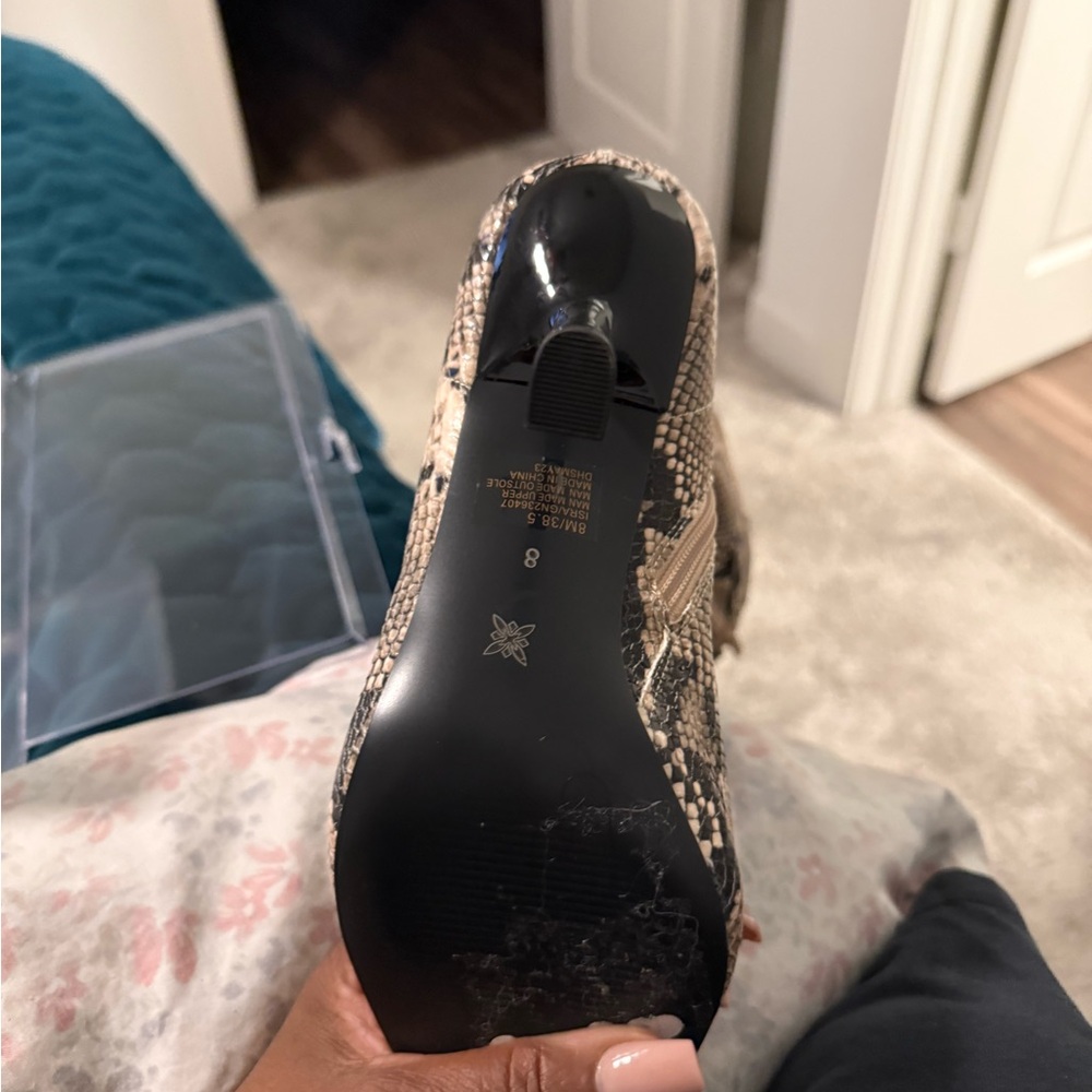 BCBG Snakeskin Heeled Boots - Picture 5 of 5